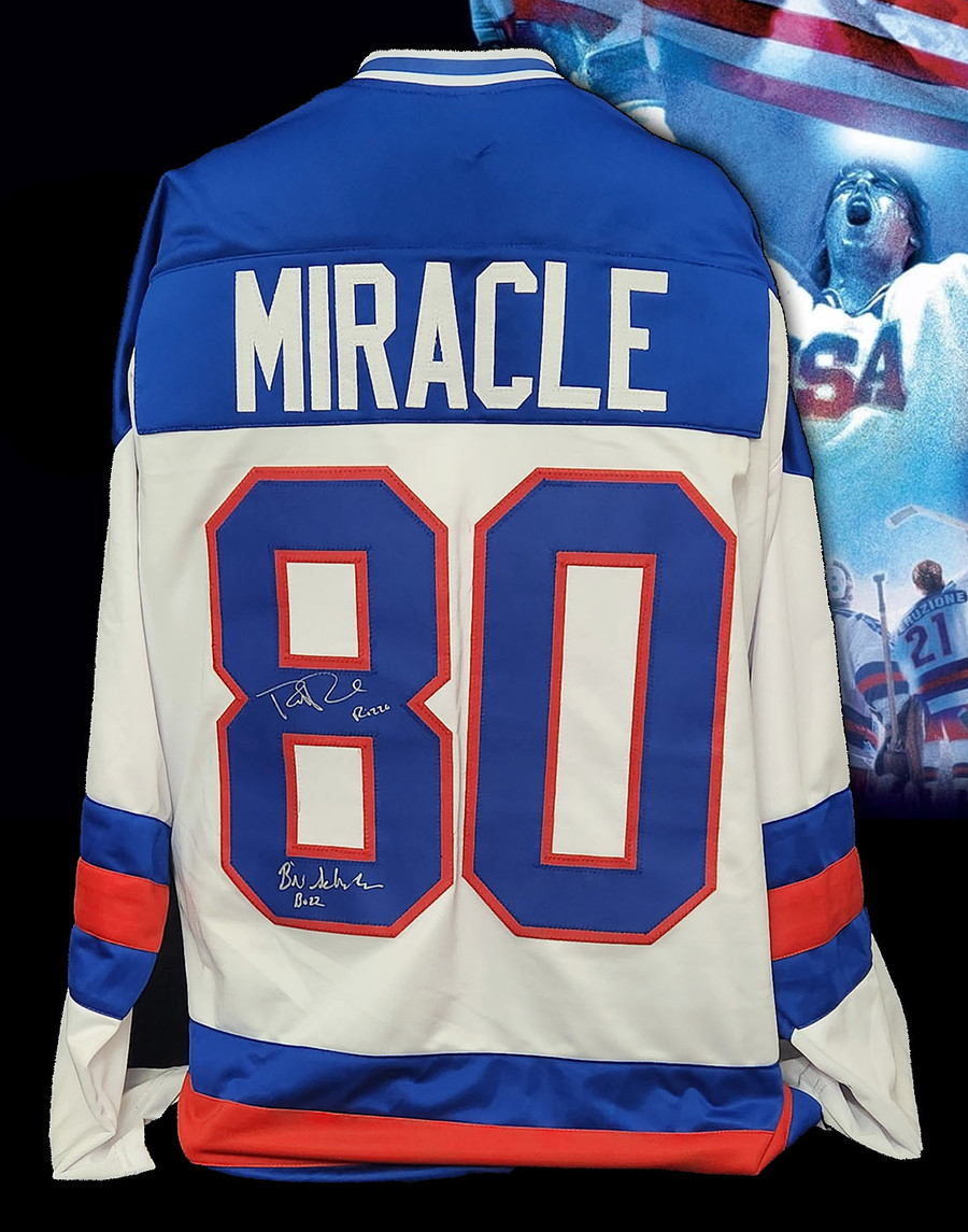 Patrick O'Brien Demsey & Billy Schneider Autographed Miracle USA Hockey Jersey