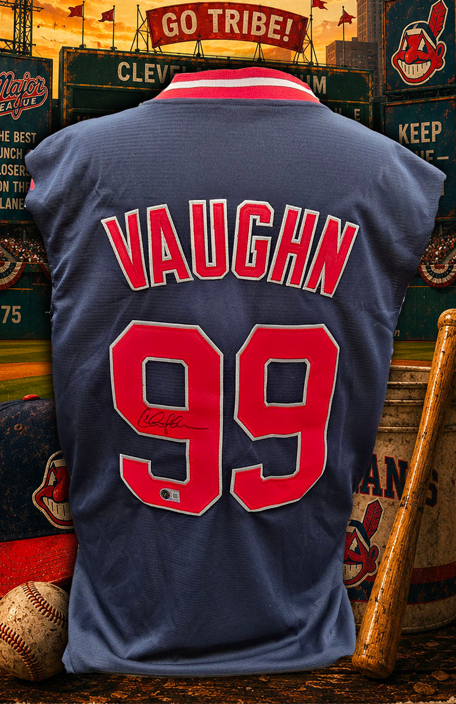 Charlie Sheen Autographed Major League Indians Sleeveless Jersey