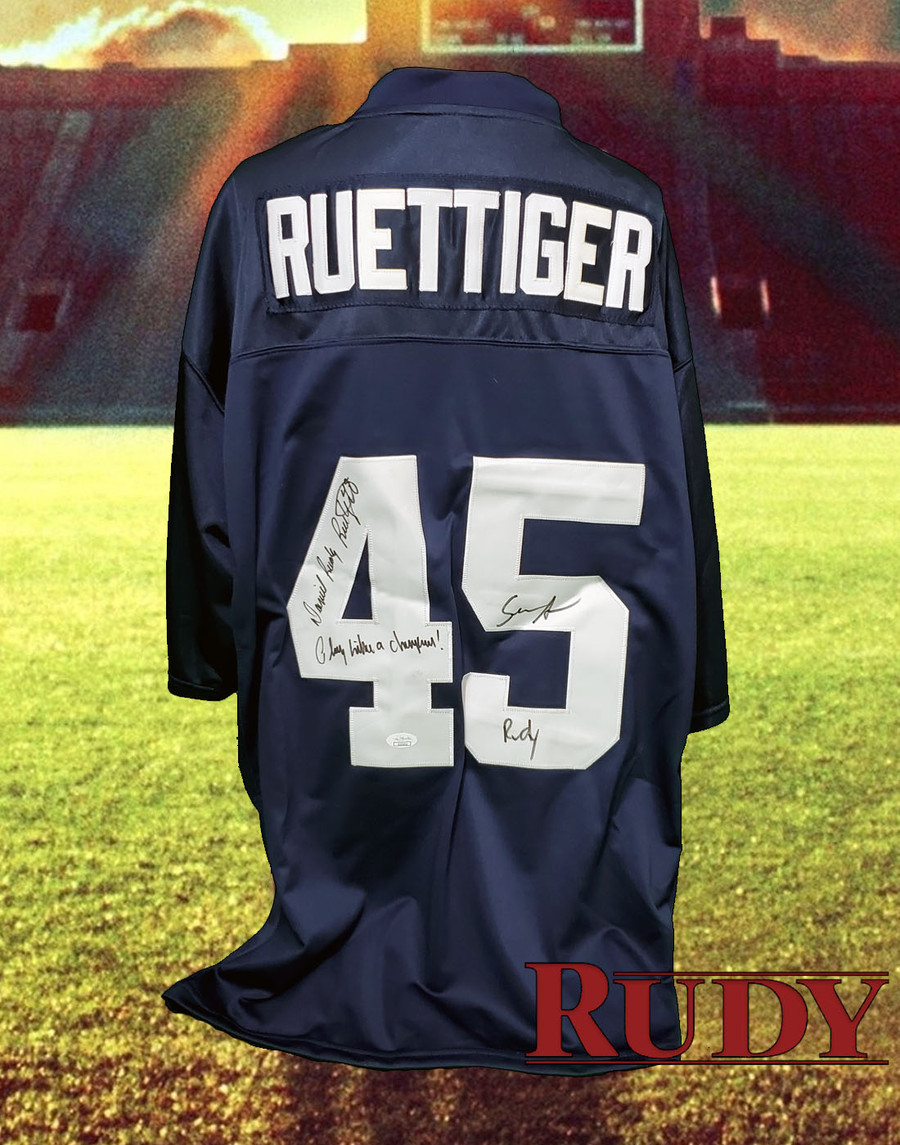 Sean Astin & Rudy Ruettiger Dual Autographed "Rudy" Jersey