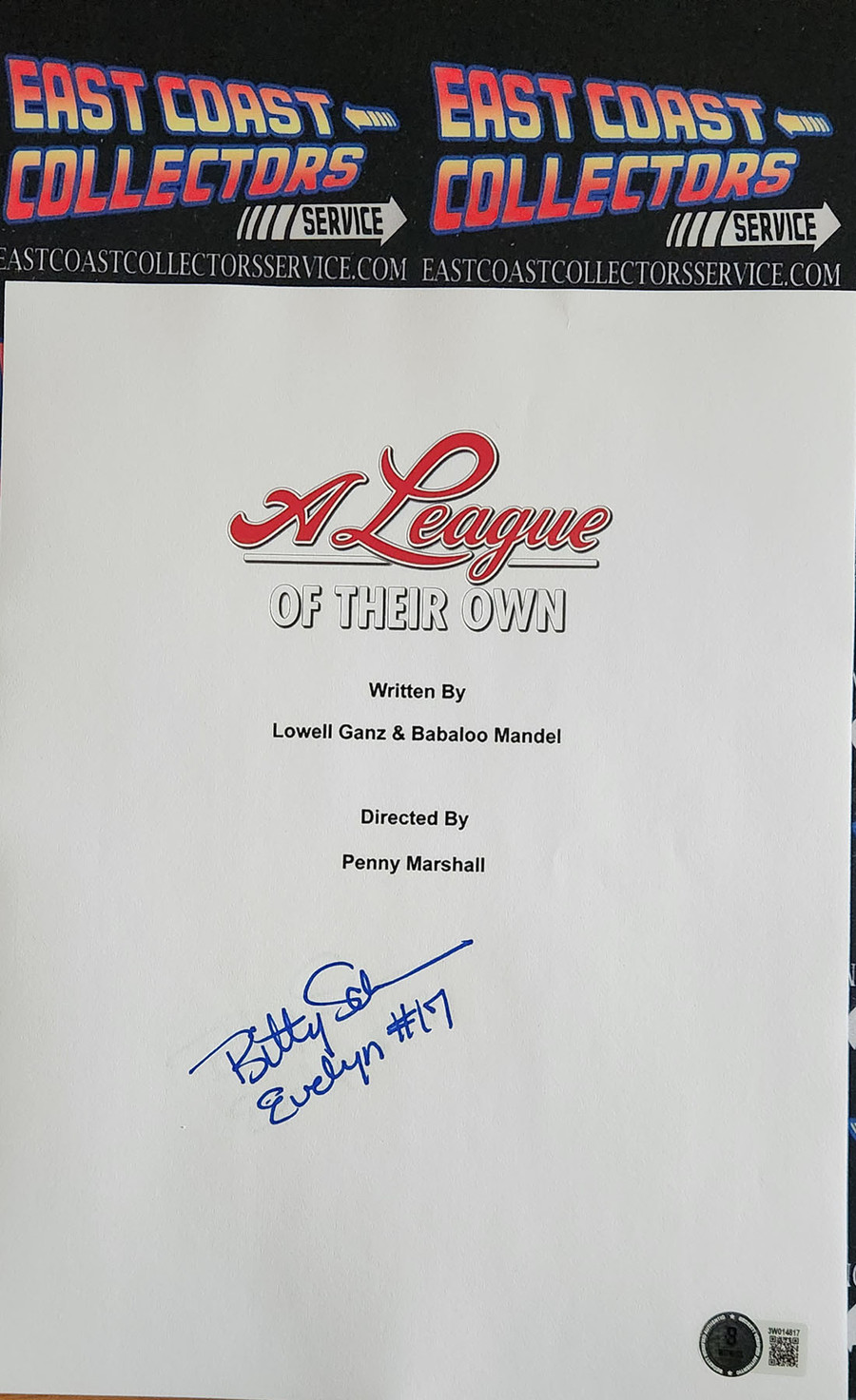 Bitty Schram Autographed League of their Own Script