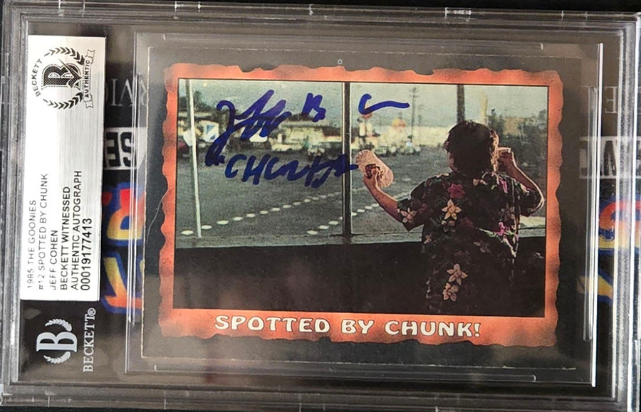 Jeff Cohen Autographed 1985 Goonies Topps Spotted by Chunk Card