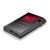 Bottom detail of the grey SR35 showing USB-C port, microSD slot, volume knob and touchscreen on white background