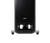 Close-up of black Polk Audio Legend L600 lower cabinet showing Polk logo, Enhanced Power Port bass vent with internal flared cone, and adjustable metallic feet on white background