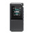 FiiO BTR17 Black front view with 1.3-inch color IPS display showing LDAC 96K codec indicator, physical volume knob top-right, side buttons visible, white background