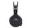 FiiO FT5 black earcup top-down grille detail showing fan-blade vent pattern and gold FiiO logo, white background