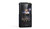 FiiO M27 Digital Audio Player in Black Aluminum Alloy finish, front view on white background, gold volume knob, blue LED chevron side pattern