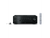 Yamaha R-N1000A black network receiver, three-quarter front angle with included remote control and YPAO microphone, brushed black aluminum chassis, white background