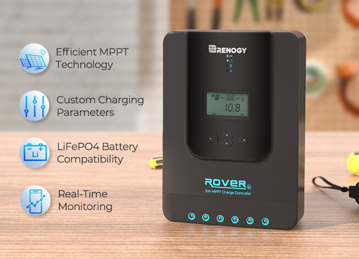中古 Renogy Rover 20A MPPT Charge 20 Amp Rover MPPT Solar Charge Controller | Renogy Australia