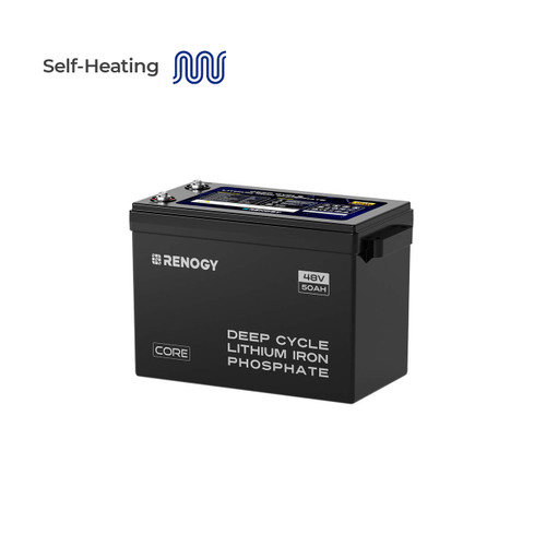48V 50Ah Deep Cycle Lithium Iron Phosphate Battery w/ Self-Heating Function