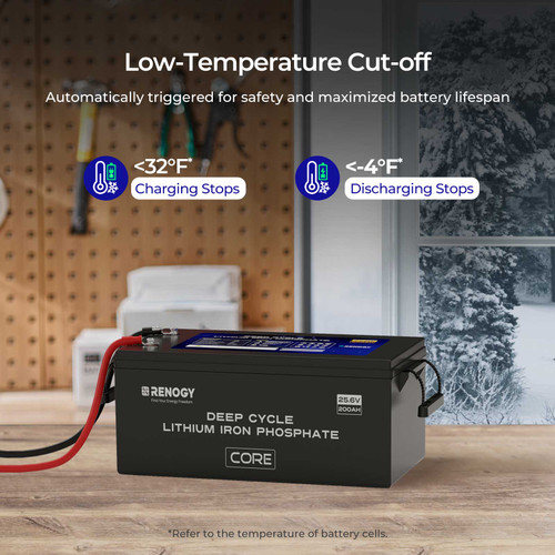 Core- 24V 200Ah Deep Cycle Lithium Iron Phosphate Battery with self-heating function