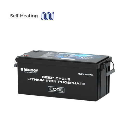Renogy Core - 12V 300Ah Deep Cycle Lithium Iron Phosphate Battery with self-heating function