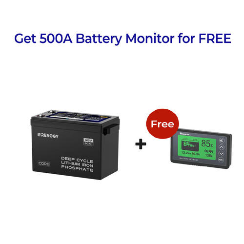 Renogy Core - 48V 50Ah Deep Cycle Lithium Iron Phosphate Battery w/ Self-Heating Function