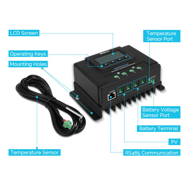 ROVER ELITE 20A MPPT SOLAR CHARGE CONTROLLER