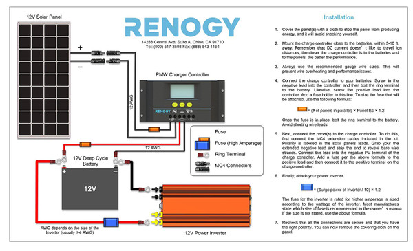 Renogy 200 Watts 12 Volts Monocrystalline Solar Bundle Kit Renogy Solar 2682