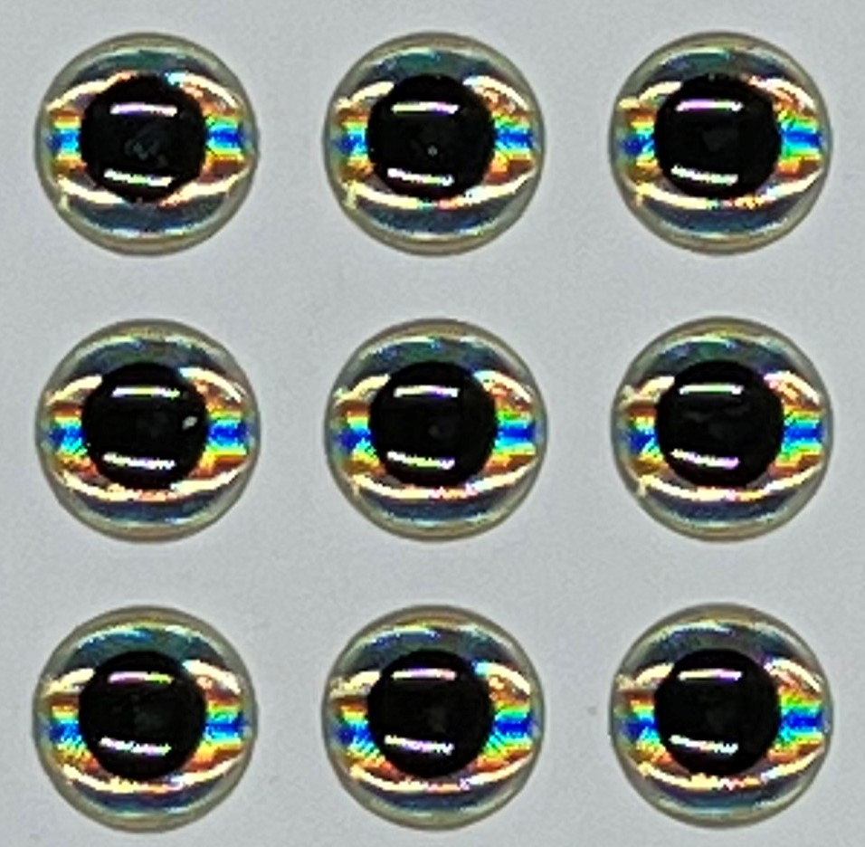 Fishhead Custom Lures - 6mm 3D Lure eye - silver black