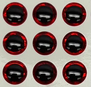 3D lure eyes - 6mm red/black large pupil