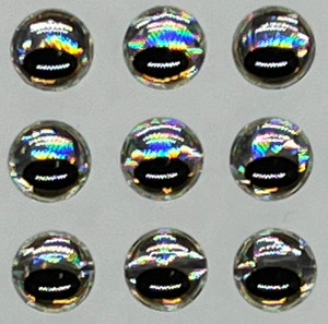 3D eyes - silver/black lookdown pupil (choose size)