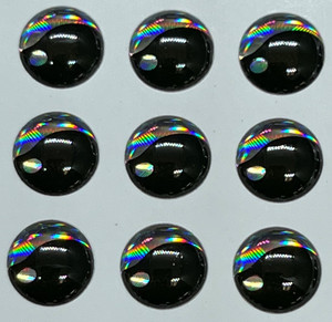 3D eyes - 4mm silver/black angry pupil