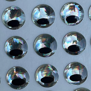 3D eyes - 7mm silver/black downward pupil