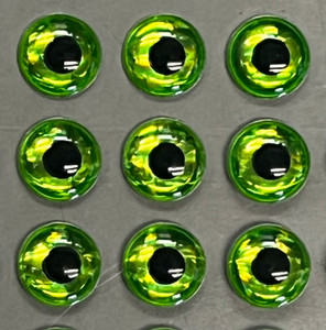 3D Eyes - 6mm Chartreuse 3D Eyes - 6mm Chartreuse