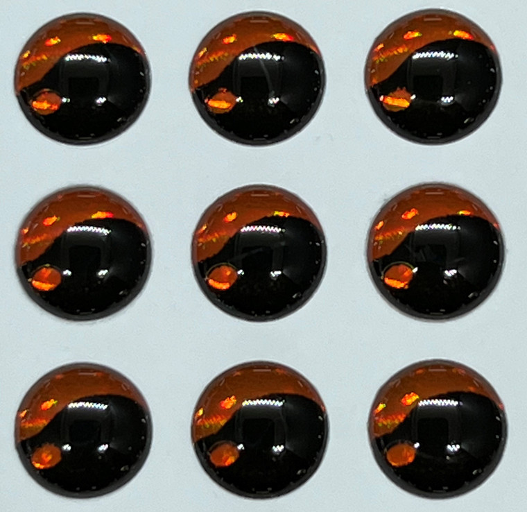 3D eyes - 5mm Orange/black angry pupil