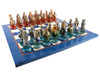 Themed Chess Set: Camelot Busts Blue Acrylic Base with Blue & Ivory Chess Board