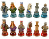 Chess Set: Camelot Busts Blue Acrylic Base with Blue & Ivory Chess Board
