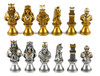 Themed Chess Pieces: Gold & Silver Camelot Busts Painted Resin Chessmen