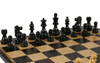 Chess Set: Caerus Wood Chess Pieces with Ebony/Maple Chess Board close up black chessmen

