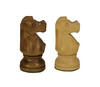 The Bordeaux - Golden Rosewood & Natural Boxwood French Knight Chess Pieces 3.75" King black and white knights
