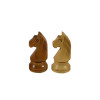 The Bijou Chess Pieces - Kirkwood & Natural Boxwood German Chessmen with 3" King black and white knights