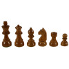 The Bijou Chess Pieces - Kirkwood & Natural Boxwood German Chessmen with 3" King black pieces