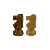 The Exquis Chess Pieces - Kirkwood & Natural Boxwood French Knight Chessmen with 3" King black and white knights