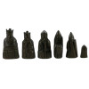 The Isle of Lewis Chess Pieces - Stone Resin Antique White and Rust Brown with 3.5" King black pieces