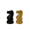The American Emperor Chess Pieces - Black and Natural Boxwood with 3" King black and white knight