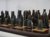 The Metal Isle of Lewis Chess Pieces - Antique Silver & Copper Finish with 3.5" King black pieces