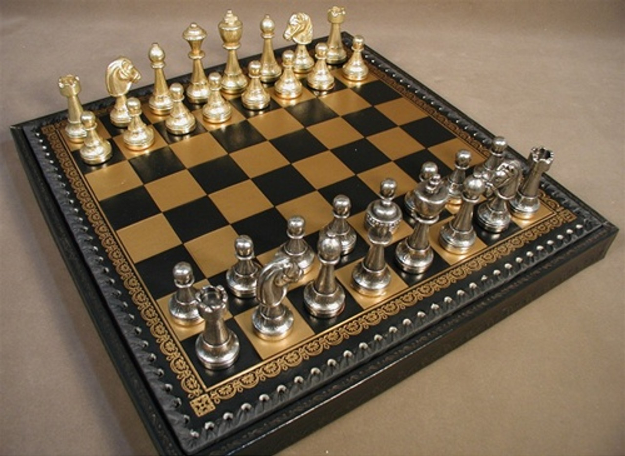 Treviso Refinement Chess Set - Chess board, chest, and pieces