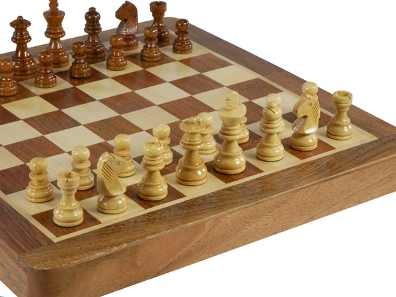 Golden Rosewood Magnetic Folding 3 in 1 Combo Set chess set 