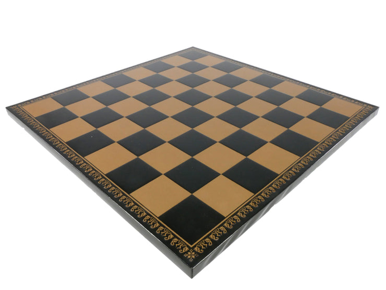 Chess Board: Faux Leather Black & Gold 1.75" Squares