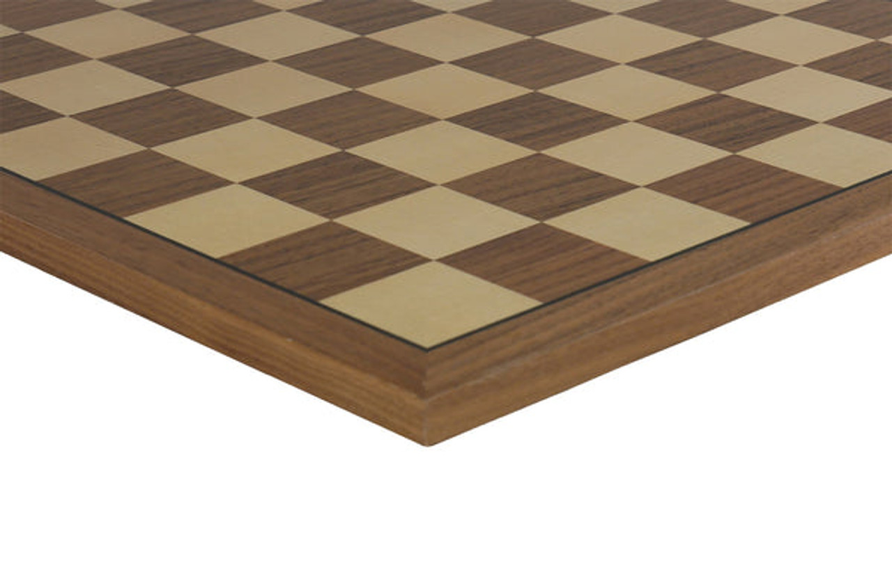 Chess Board: Walnut & Maple 1" Squares close up corner