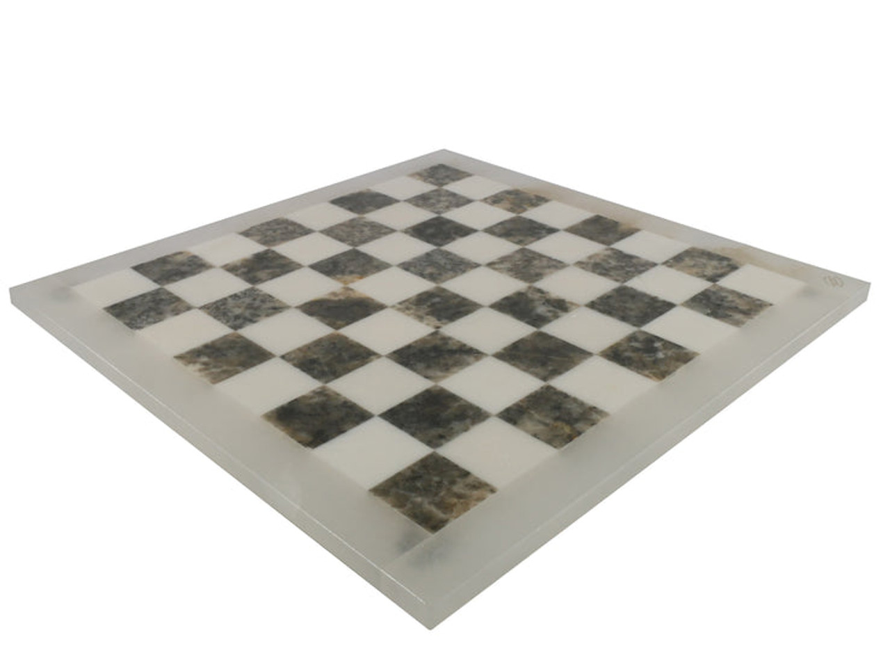 Chess Board: Grey & White Alabaster 1.5" Squares