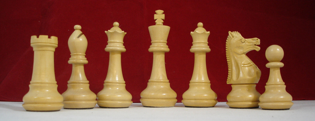 The Aquila Chess Pieces -Hand Carved Golden Rosewood and Boxwood Chess Pieces with Golden Rosewood Storage Box-Light Pieces