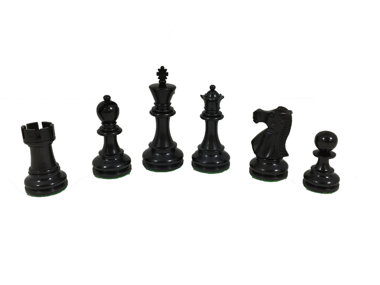 Chess Pieces: The Corona Ebonized & Natural Boxwood Chessmen with Leatherette Storage Box ebonized pieces