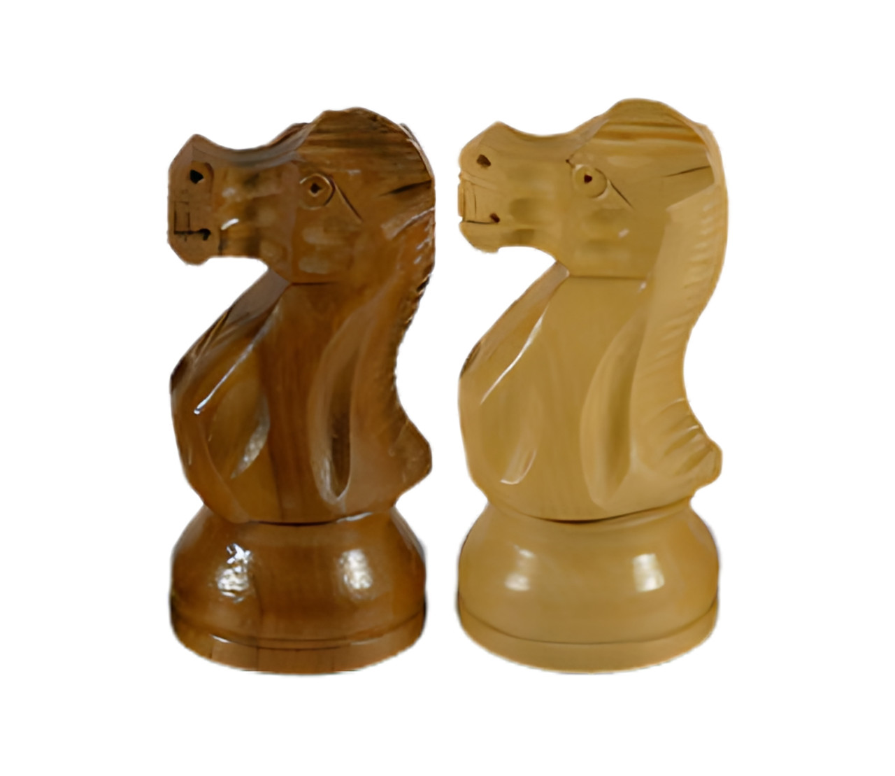 The Noble - Acacia & Boxwood French Knight Chess Pieces 3.75" King black and white knights