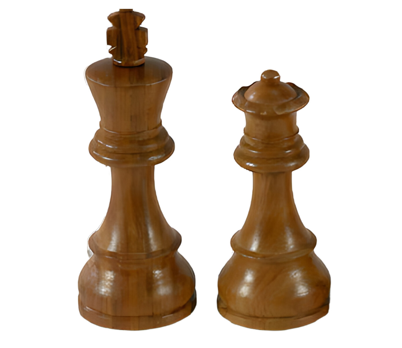 The Noble - Acacia & Boxwood French Knight Chess Pieces 3.75" King black king and queen