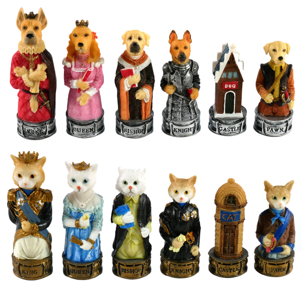 Cats vs. Dogs - Resin Chess Pieces 3.25" King