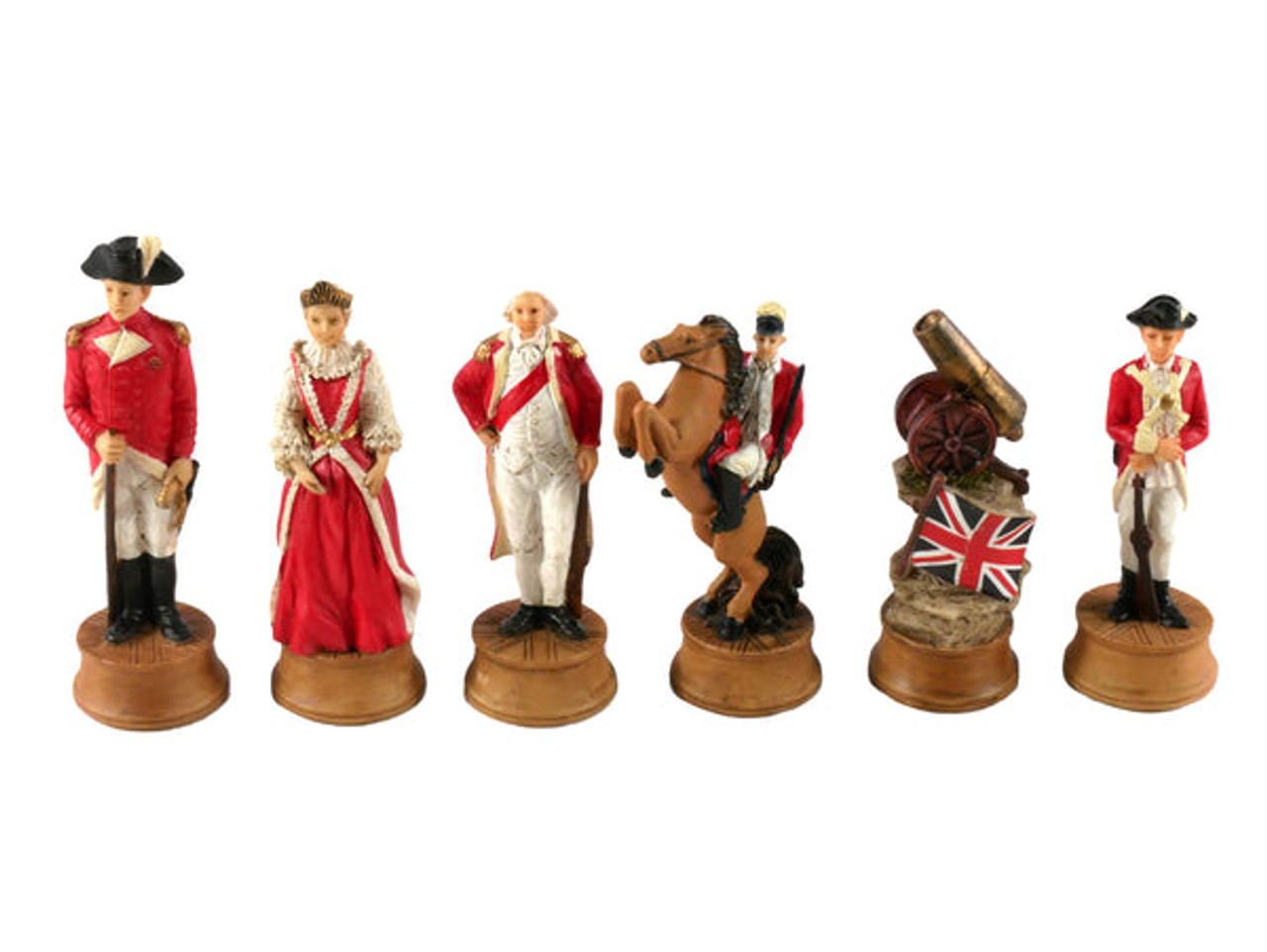 American Revolution Chess Pieces - Acrylic Resin with 3.25" King  British