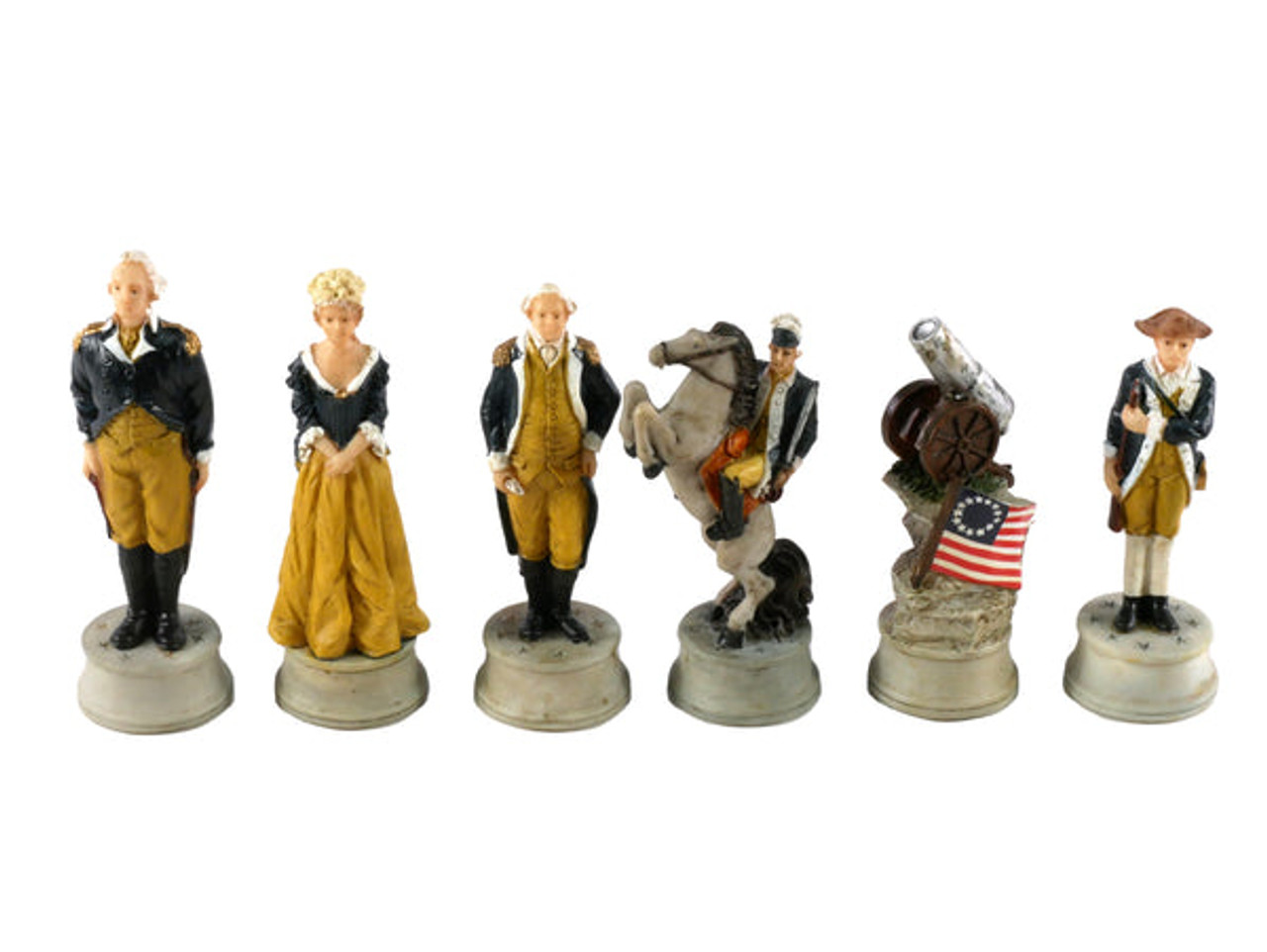American Revolution Chess Pieces - Acrylic Resin with 3.25" King  American