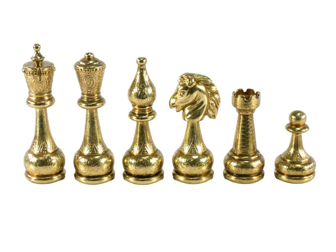 The Grand Chess Pieces - Metal Staunton Design with 4" King white pieces