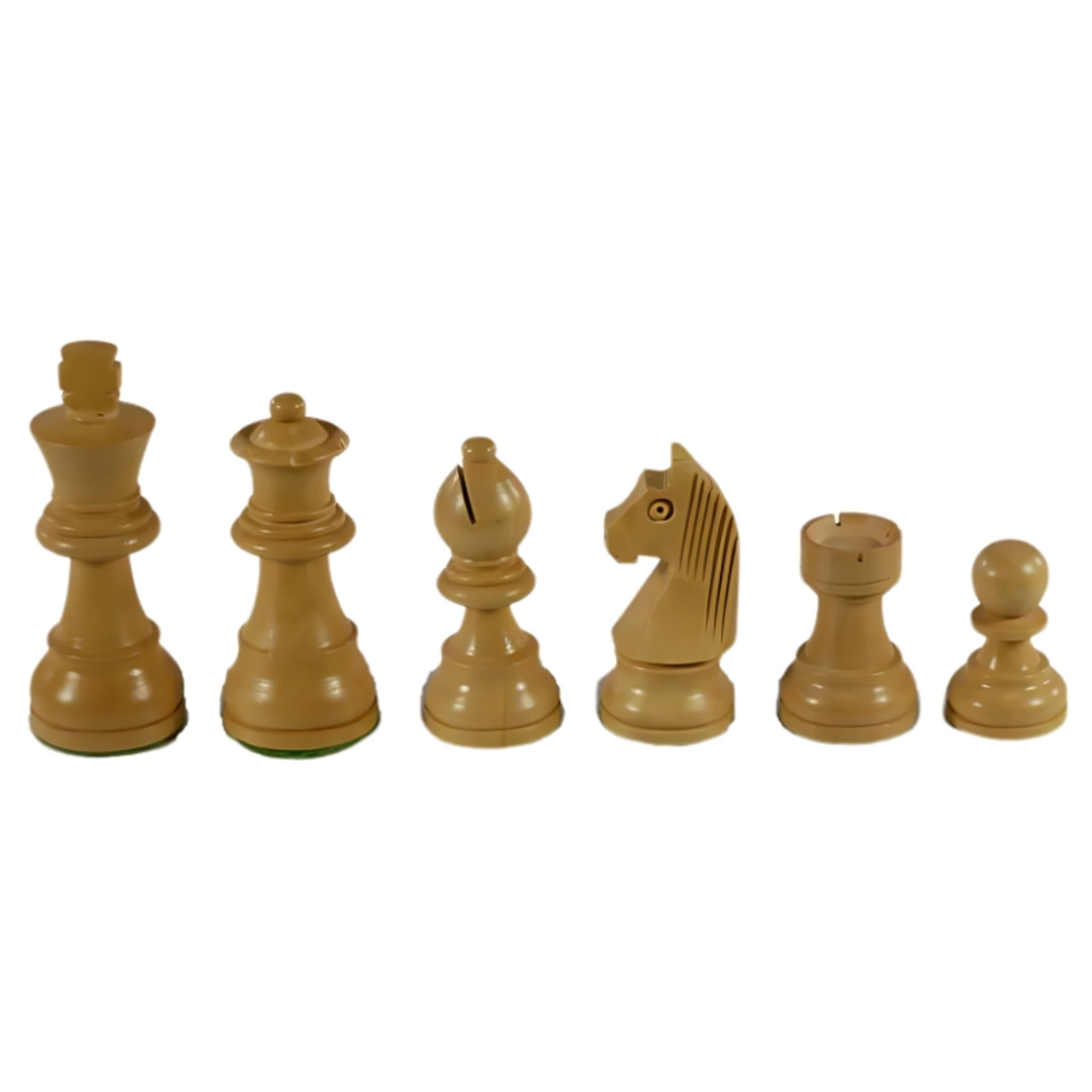 The Bijou Chess Pieces - Kirkwood & Natural Boxwood German Chessmen with 3" King white pieces
